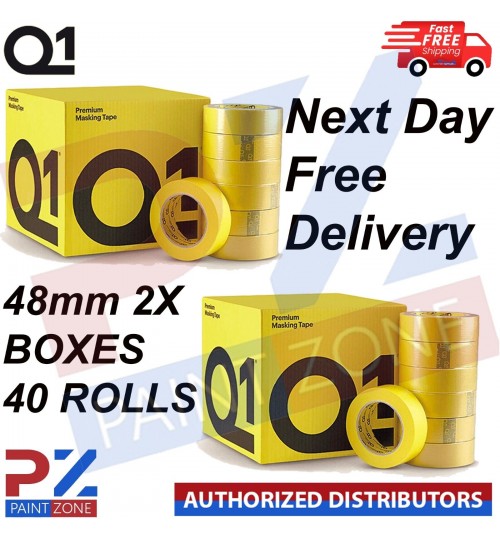 2X Q1 MASKING TAPE PREMIUM AUTOMOTIVE 48mm x 50mm - Next Day Free DELIVERY